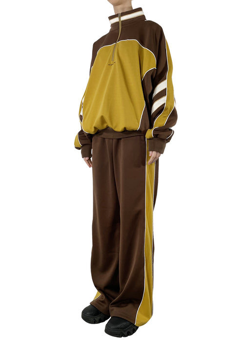 CYCLE LINE JERSEY PANTS -BROWN-